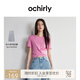歐時力OCHIRLY 瞬間涼感抗菌短袖t恤女士短款設(shè)計感潮流春夏季 玫紅 S