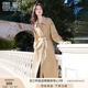 香影卡其色風(fēng)衣女中長款2025春秋季新款英倫風(fēng)休閑雙排扣翻領(lǐng)外套 卡其色 M