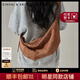 CinvaiKrose秋冬腋下包包女款2025年新款牛角包麂皮絨hobo單肩斜挎包生日禮物棕色【送女友老婆女生禮物走心】