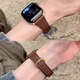 腕美主義適用蘋(píng)果手表表帶s11皮質(zhì)applewatchs10馬蹄扣iwatchs9經(jīng)典棕apple watchs8卡扣秋冬se3女款高級感 【素皮】仿羊皮-小蠻腰款圓扣-咖色 適用：iwatch【42