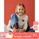 ELLE KIDS周年系列秋季新款女童貼標(biāo)休閑百搭時尚白色長袖T恤