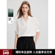 ELLE重工釘鉆設(shè)計(jì)感襯衫女2025夏季新款萊賽爾天絲優(yōu)雅襯衣小衫 白色 S