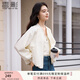 香影白色棒球服外套女短款2025秋季新款肌理感亮片小個子開衫上衣 鷺白 M 160/84A/95-110斤