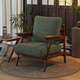 徹徹中古風(fēng)單人沙發(fā)椅客廳陽(yáng)臺休閑單人椅復古酒店民宿休息區靠背單椅 復古綠-親膚雪尼爾