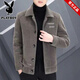 花花公子翻領(lǐng)毛呢大衣男士短款秋冬新款韓版加厚夾克上衣休閑呢子風(fēng)衣外套 卡其色 3XL [建議150-165斤]