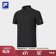 FILA 斐樂(lè)官方男子針織短袖衫2024夏新款戶外運(yùn)動(dòng)涼感防曬基礎(chǔ)T恤 深黑-BK 2XL 185/104A/XXL