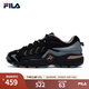 FILA 斐樂(lè )男鞋官方掠奪者復古跑鞋 2022春夏季潮流透氣運動(dòng)鞋七夕禮物 黑色/中灰-BG 41