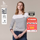 哈吉斯（HAZZYS）女裝 秋款T恤經(jīng)典條紋休閑長(cháng)袖T恤ABTSE0BCF05 白色WT L (165/88A 40)