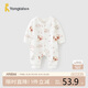 童泰（TONGTAI）嬰兒連體衣春秋季純棉寶寶衣服兒童家居服內衣哈衣爬服 棕色80cm
