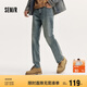森馬（Semir）牛仔褲男潮流復(fù)古水洗長褲窄版秋季直筒褲子彈力103524124106A