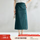 茵曼（INMAN）新中式復(fù)古盤扣牛仔裙女2025夏季新款時尚百搭顯瘦A字開叉裙 牛仔藍 M