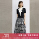 顏域黑色針織衫半身裙套裝女夏款2024新款搭配一整套氣質(zhì)兩件套女 黑色 M/38