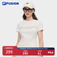 FILA FUSION斐樂(lè )潮牌女裝針織短袖衫2025夏季新款時(shí)尚修身短袖T恤 云白色-WT M 165/84A/M
