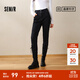 森馬（Semir）森柔牛仔|牛仔褲女修身加絨長(cháng)褲2024新款冬季保暖小腳褲顯瘦 牛仔水洗黑98201 27