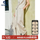 Navigare意大利小帆船女老錢(qián)風(fēng)通勤休閑褲亞麻闊腿長(cháng)褲2312075506 杏色 M
