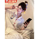 望點(diǎn)睡衣女士夏季薄款短袖三件套2025新款可愛(ài)卡通KT貓學(xué)生外穿家居服 L 【100-120斤】 云朵棉點(diǎn)點(diǎn)KT三件套