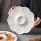 奧美優(yōu)（AOmeiyou）陶瓷餃子盤(pán)菜盤(pán)子早餐盤(pán)帶醋碟壽司盤(pán)水餃盤(pán)小吃盤(pán)高級感分格盤(pán)子