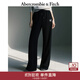 Abercrombie & Fitch女裝25秋冬新款字母LOGO松緊腰抓絨微喇運動(dòng)衛褲長(cháng)褲147-5116 黑色 S (165/72A)