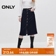ONLY秋季優(yōu)雅通勤高腰牛仔A字中長裙半身裙女|124337003 J37 1000洗水藍牛仔1000 M (165) 68A