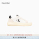 Calvin KleinJeans女士復古ck皮革拼接厚底休閑鞋運動(dòng)鞋老爹鞋禮物YW01614 03A-月光白/太空黑 38