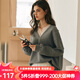 Olrain【七夕】歐芮兒法式V領(lǐng)衛(wèi)衣女春季2025新款別致蕾絲休閑套頭衫 高階灰 S