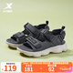 特步?jīng)鲂锌钕募拘驴钌碁┬竦自龈吣g(shù)貼休閑運動(dòng)涼拖鞋男鞋涉水鞋 木炭灰-男 42