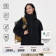 KOLON SPORT/可隆防水羽絨服 明星同款 男女戶外中量防風(fēng)保暖鵝絨沖鋒衣外套 LUDJ4WT524-BK 黑色 M 170/92A