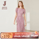 經(jīng)典故事（JANE STORY）經(jīng)典故事2025新款夏季高端水溶蕾絲連衣裙女時(shí)髦修身長(cháng)裙紅裙子 粉紫色 L