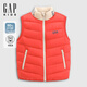GAP男童秋季款logo撞色立領(lǐng)輕羽絨馬甲兒童裝背心805263 橙色 160 cm(14-15歲)亞洲尺碼