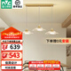 雷士（NVC）現(xiàn)代歐美輕奢創(chuàng)意吊線led吊燈客廳燈餐廳燈餐桌燈燈具燈飾 凌云 三頭 24瓦 花瓣型吊燈