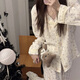 另約睡衣女款春秋季純棉長(cháng)袖2026新款可愛(ài)碎花小熊秋冬款家居服套裝 E891-1 蝴蝶結小熊 L