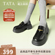 他她（TATA）樂(lè )福鞋女鞋秋季辛苦魔法偵探英倫厚底小皮鞋女鞋單鞋7OL35AA5 黑色 38