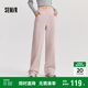 森馬（Semir）休閑褲女發(fā)熱抗菌長(cháng)褲2024冬季氣質(zhì)搖粒絨純色闊腿褲109724127001