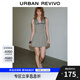 UR2025夏季新款女裝格雷系百褶翻領(lǐng)無(wú)袖連衣裙UWG750100 暖灰 M