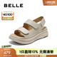 百麗（Belle）簡約休閑勃肯鞋女商場同款厚底舒適涼鞋D9J2DBL5 米色 38 (240mm)