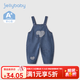 JELLYBABY牛仔褲女童春秋寶寶洋氣春季長(cháng)褲兒童春裝小童時(shí)髦背帶褲 牛仔藍 110 CM