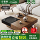 序雅林創(chuàng  )意網(wǎng)紅復古魔方茶幾客廳家用新款中古風(fēng)多功能可儲物正方形茶幾 Turri烤漆工藝【胡桃+黑色茶幾】