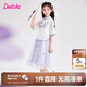笛莎（DEESHA）童裝女童國風套裝連衣裙2025夏季新款兒童女孩裙子套裝漢服裙 夢幻紫 150