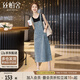 絲柏舍牛仔背帶裙2025春夏新款裝學(xué)院風(fēng)寬松中長款連衣裙