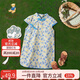 Classic Teddy精典泰迪女童連衣裙兒童旗袍純棉中小童裝國風(fēng)淑女裙子 藍色 130 