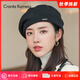 CRANTA KOMEIA貝雷帽女秋冬季韓版帽子毛呢畫(huà)家帽八角帽生日禮物送女友老婆 黑色 均碼 高級感送女朋友愛(ài)人實(shí)用高檔