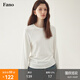 fano studios【現(xiàn)貨】范洛Fano 毛邊寬松圓領(lǐng)T恤女2025秋季仿羊絨插肩袖上衣短 白色 M （第二批）