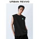 UR秋季新款男裝趣味撞色圖案牙刷繡無(wú)袖背心UUY450002 正黑 M