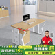京英職員辦公桌辦公室屏風(fēng)工作臺六人位工位員工桌卡座辦公桌椅組合 職員單人位丨原木色 辦公桌【含柜】