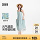 森馬（Semir）連衣裙女條紋蛋糕裙甜美元氣2025夏度假風蕾絲吊帶裙109325114029