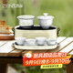 ZENS 哲品戶(hù)外旅行功夫茶具套裝輕奢玻璃陶瓷茶壺茶杯便攜懶人泡茶七夕送禮 山礬白
