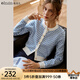 Olrain法式穿搭藍(lán)色針織衫毛衣女秋裝2025新款圓領(lǐng)提花毛織開衫外套 淺藍(lán)色 L