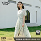 衣香麗影綠色碎花連衣裙女夏季新款南法度假風(fēng)海邊沙灘裙子 淺綠色 M