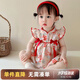 優(yōu)奇嬰兒衣服女寶寶夏季薄款無袖包屁衣嬰兒滿月服女童紅色喜慶周歲服