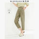 佐丹奴九分褲女裝純棉梭織打褶褲腳半松緊腰薄九分褲05424347 49人魚(yú)棕綠 XL